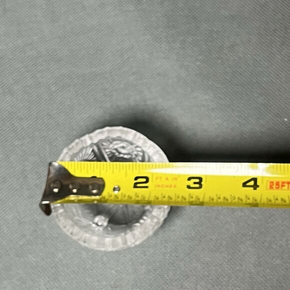 Vintage Footed Salt Dip LG Wright Glass Paneled Thistle/Delta w/ Bee Mark-UV - Picture 9 of 10